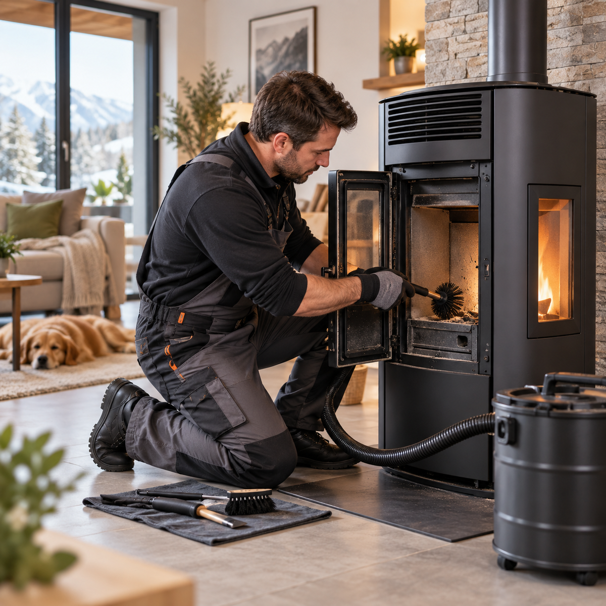 Manutenzione stufa a pellet ad aria