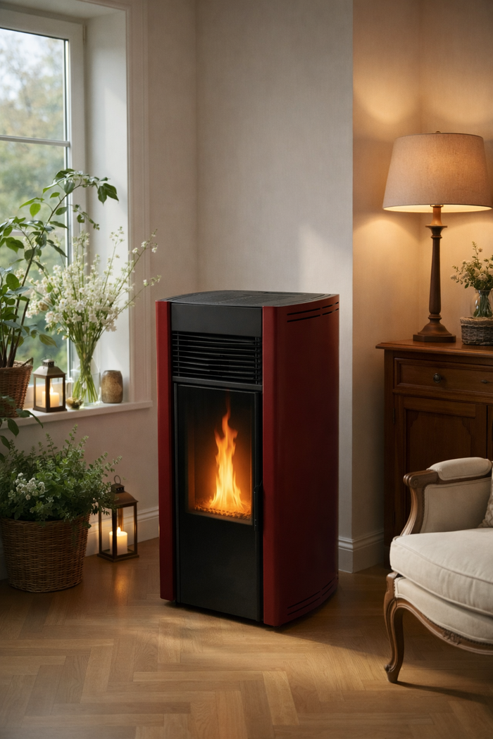 Ideale Plus 10 kW – Stufa a Pellet 5 Stelle con Doppio Vetro e Doppia Canalizzazione