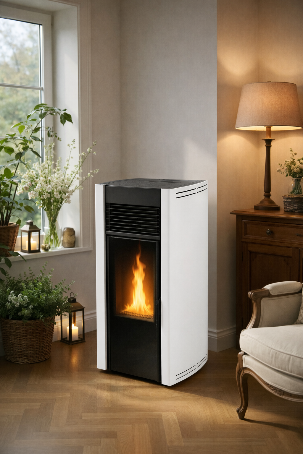 Ideale Plus 10 kW – Stufa a Pellet 5 Stelle con Doppio Vetro e Doppia Canalizzazione